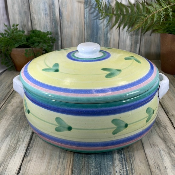 ⭐️Vintage Pottery Caleca Carousel Covered Casserole Dish Italy Hand Painted - Picture 3 of 10